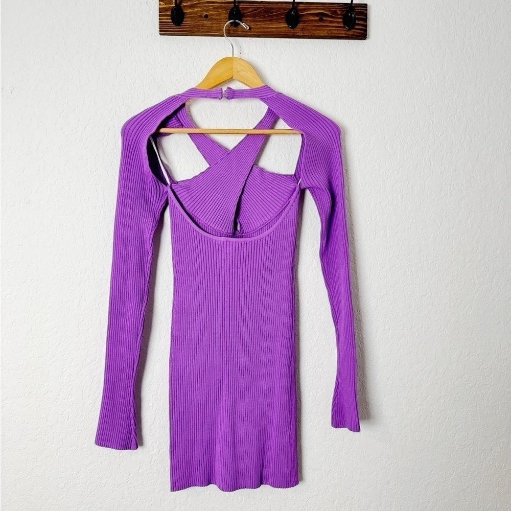 NWT David Koma Cutout Ribbed Stretch-knit Mini Dress - Picture 6 of 10
